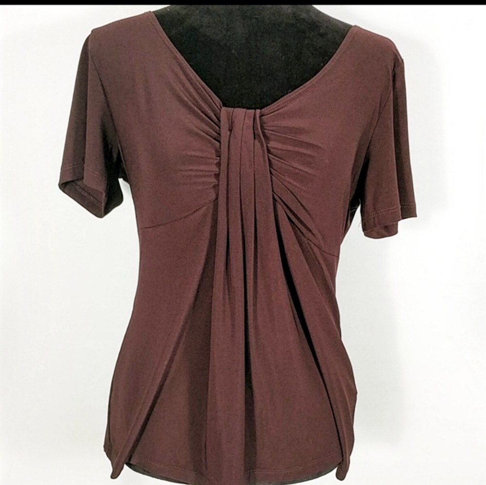 Coldwater Creek Brown Short Sleeve Top Sz M
